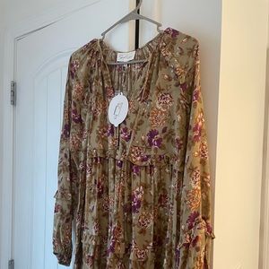 Floral dress, perfect for fall with booties!